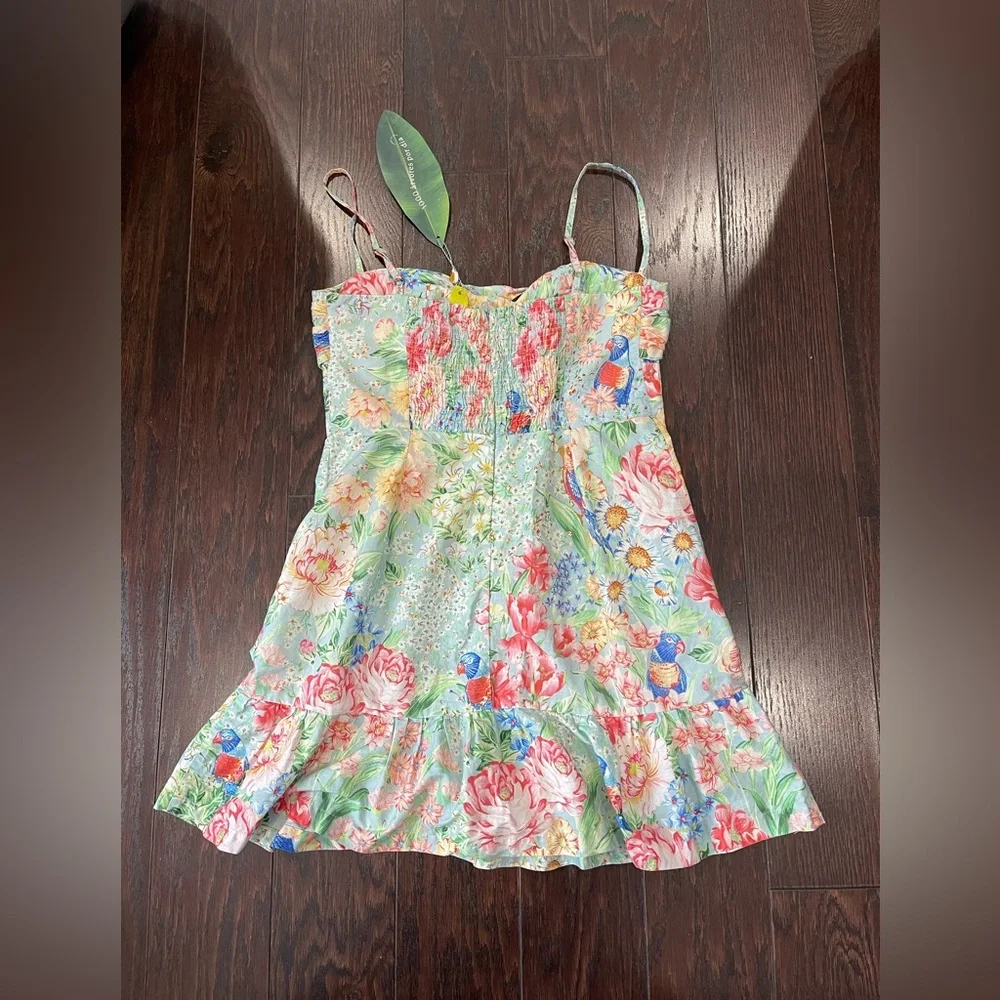 Farm Rio Multicolor Floral Mini Dress Brasil Women Size Medium NEW - Picture 5 of 9